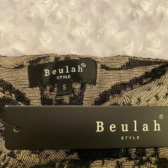 Beulah Ladies Dark & Light Gray Textured Long Sleeve Blouse - Small & Medium - Picture 6 of 10